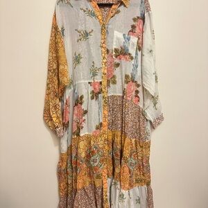 Free People Day of Ditzies Floral Patchwork Maxi Dress